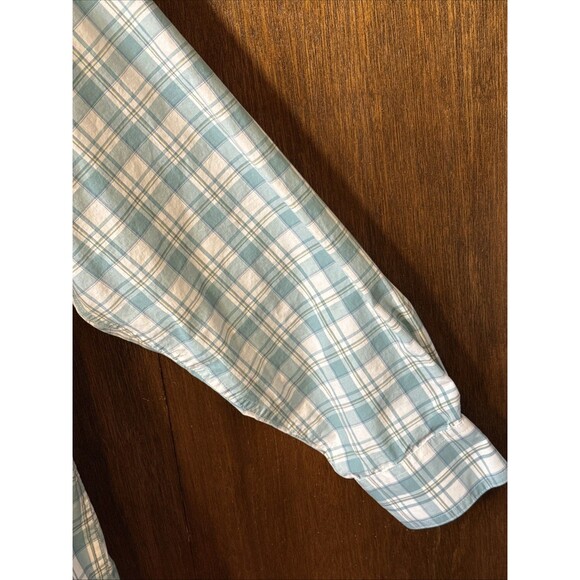 Ariat PRO Series button Front men's XL Shirt Plaid Blue White long sleeve Logo - Picture 4 of 8